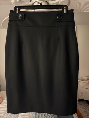 Classiques Entier Black Pencil Skirt Size 6 High Waist Tailored Career Chic